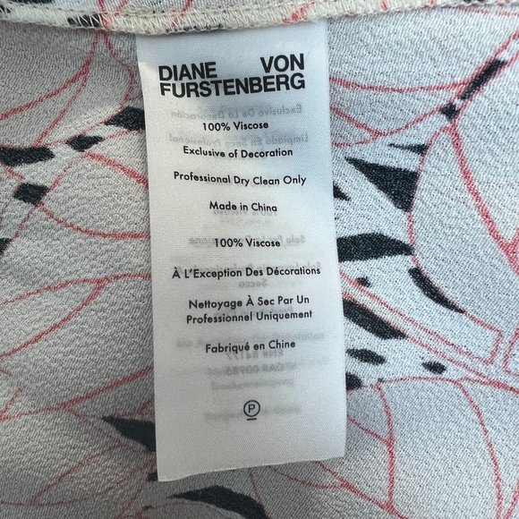 Diane Von Furstenberg Wrap Dress Women XL Multicolor Leaf 3/4 Wide Sleeve Office - Picture 12 of 15